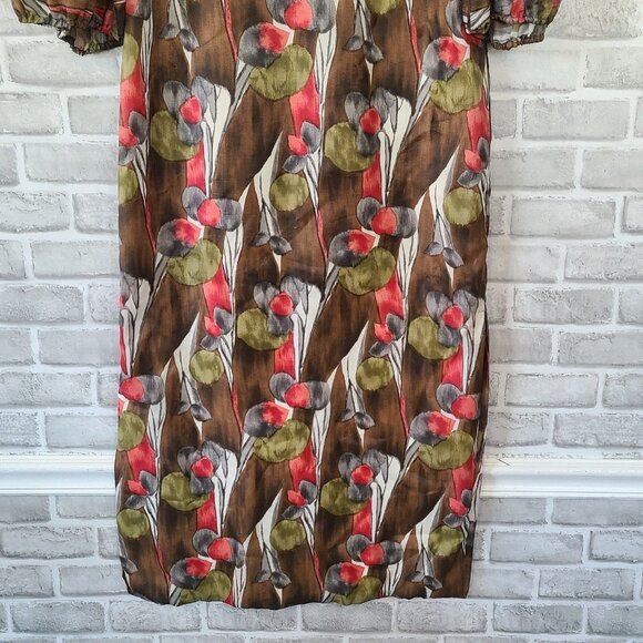 Vintage Kiyomi of Hawaii Maxi Dress Mumu 60s 70s Hawaiian Abstract Floral - Picture 7 of 9